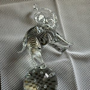 Licio Zanetti Signed! Crystal Elephant balancing on ball with bubbles 16"